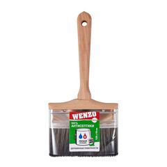 Кисть плоская смешанная щетина деревянная ручка Wenzo Wood 120х18 мм для антисептиков - фото 2