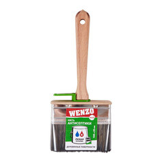 Кисть плоская смешанная щетина деревянная ручка Wenzo Wood 100х25 мм для антисептиков - фото 3