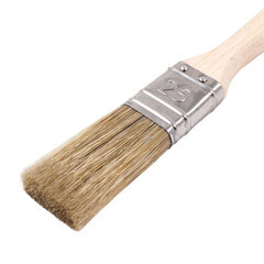 Кисть плоская смешанная щетина деревянная ручка Wenzo Elite 25х12 мм для всех типов ЛКМ на любой основе - фото 3