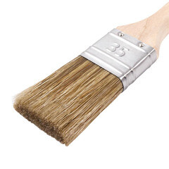 Кисть плоская смешанная щетина деревянная ручка Wenzo Elite 35х12 мм для всех типов ЛКМ на любой основе - фото 3