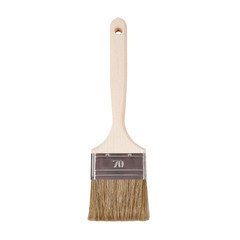 Кисть плоская смешанная щетина деревянная ручка Wenzo Elite 70х14 мм для всех типов ЛКМ на любой основе - фото 4