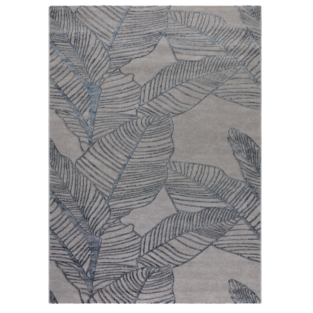 Ковер 1,2х1,7 м прямоугольный Almira листья серо-голубой