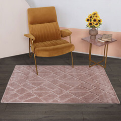 Ковер 0,8х1,5 м прямоугольный Soft розовый - фото 2