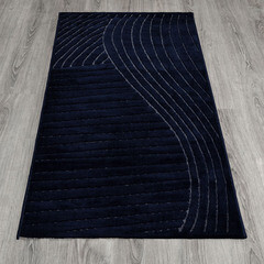 Ковер 1,6х2,3 м прямоугольный Soft синий - фото 2