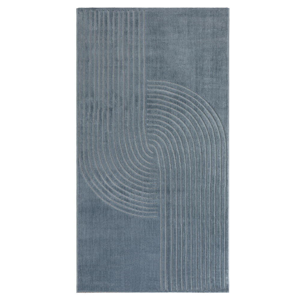 Изображение товара Ковер 2х3 м Soft голубой из полиэстера с гипоаллергенными свойствами