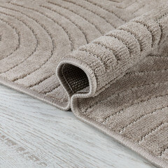 Ковер 1,6х2,3 м прямоугольный Soft светло-коричневый - фото 4