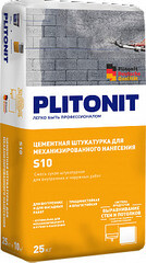 Плитонит S10 (25кг) Цементная штукатурка для механизированного и ручного нанесения.
