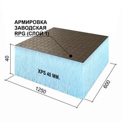 Плита теплоизоляционная Ruspanel RPG Basic 40х600х1250 мм с односторонним армированием (5 шт.) - фото 8