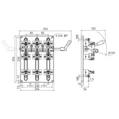 Выключатель-разъединитель EKF Basic РПБ 3P 100А 400 В левый привод (rpb-r-100l) - фото 3