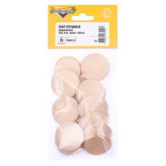 Заглушка декоративная деревянная d35х2,5 мм береза (15 шт.) - фото 2