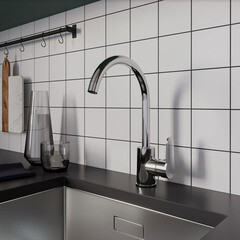 Смеситель для кухни Milardo Poli хром с высоким изливом однорычажный (POLSBJ0M05) - фото 3