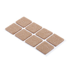 Подпятник фетровый 25х25 мм самоклеящийся темный (8 шт.) - фото 1