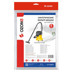 Мешок для пылесоса Ozone 20 л к моделям WD 2 PLUS/KWD 3/WD 3 Successor синтетическая ткань для сухой и влажной уборки (5 шт.) (CP-2180/5) - фото 4
