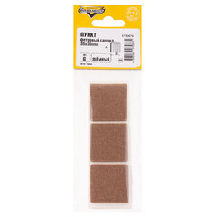 Подпятник фетровый 35х35 мм самоклеящийся темный (6 шт.) - фото 2