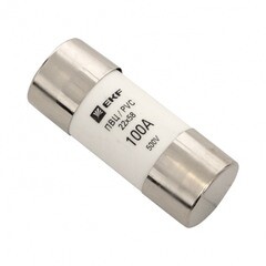 Изображение товара Вставка плавкая EKF PROxima ПВЦ 100А 50 кА 220 В цилиндрическая (10 шт.) (pvc-22x58-100)