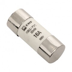 Вставка плавкая EKF PROxima ПВЦ 16А 50 кА 220 В цилиндрическая (10 шт.) (pvc-22x58-16) - фото 1