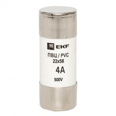 Вставка плавкая EKF PROxima ПВЦ 4А 50 кА 220 В цилиндрическая (10 шт.) (pvc-22x58-4) - фото 2