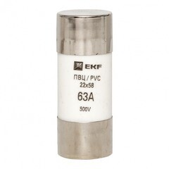 Вставка плавкая EKF PROxima ПВЦ 63А 50 кА 220 В цилиндрическая (10 шт.) (pvc-22x58-63) - фото 2