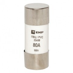 Вставка плавкая EKF PROxima ПВЦ 80А 50 кА 220 В цилиндрическая (10 шт.) (pvc-22x58-80) - фото 2