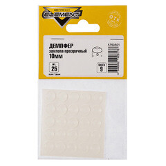 Изображение товара Амортизатор мебельный (демпфер) 10 мм прозрачный (25 шт.)