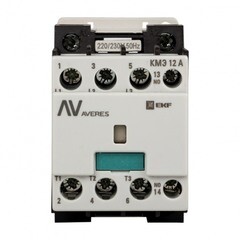 Изображение товара Контактор малогабаритный Averes КМЭ 400 В 12 А тип AC 1НО (ctr-s-12-10-400-av)