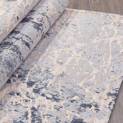 Ковер 0,8х1,5 м прямоугольный Luga 150200 7 сине-серый безворсовый - фото 2