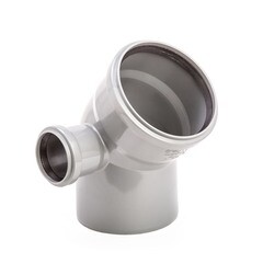 Изображение товара Отвод Lammin d110х50 мм 45° пластиковый с выходом d50 мм левый для внутренней канализации (Lm35041050450)