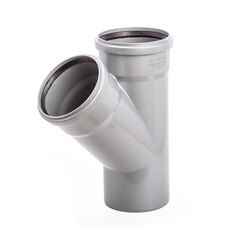 Изображение товара Тройник Lammin d110 мм 45° пластиковый для внутренней канализации (Lm35091011045)