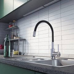 Смеситель для кухни Milardo Meal хром с гибким изливом однорычажный (M01SB0FM05) - фото 9