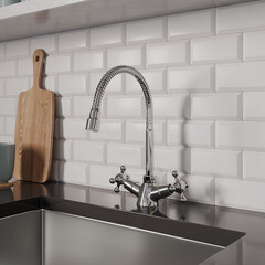 Смеситель для кухни Milardo Duplex хром с гибким изливом двухвентильный (DUPSB0FM05) - фото 9