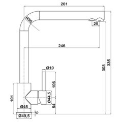 Смеситель для кухни Swedbe Selene Plus нержавеющая сталь с высоким изливом с подключением к фильтру однорычажный (8540) - фото 8
