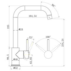 Смеситель для кухни Swedbe Selene хром с высоким изливом однорычажный (7140) - фото 2