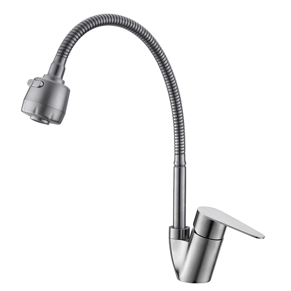 Изображение товара Смеситель для кухни Corsa Deco Light из нержавеющей стали однорычажный с гибким изливом