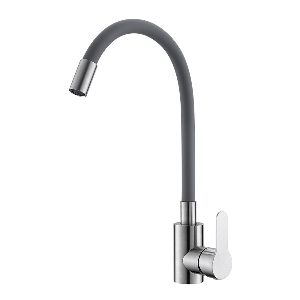 Изображение товара Смеситель для кухни Corsa Deco Vega Steel с гибким изливом однорычажный