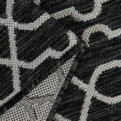 Ковер 0,8х1,5 м прямоугольный Side черно-серый безворсовый - фото 3