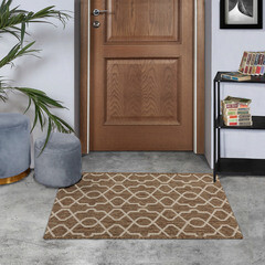 Ковер 1,2х1,7 м прямоугольный Side бежево-коричневый безворсовый - фото 2