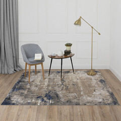 Ковер 1,6х2,3 м прямоугольный Aster серо-бежевый - фото 4