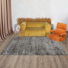 Ковер 0,8х1,5 м прямоугольный Aster темно-серый - фото 3