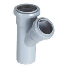 Тройник Valfex d50х40 мм 45° пластиковый для внутренней канализации - фото 1