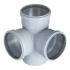 Крестовина Valfex d110х110х110 мм 87° пластиковая двухплоскостная для внутренней канализации (28110110) - фото 1