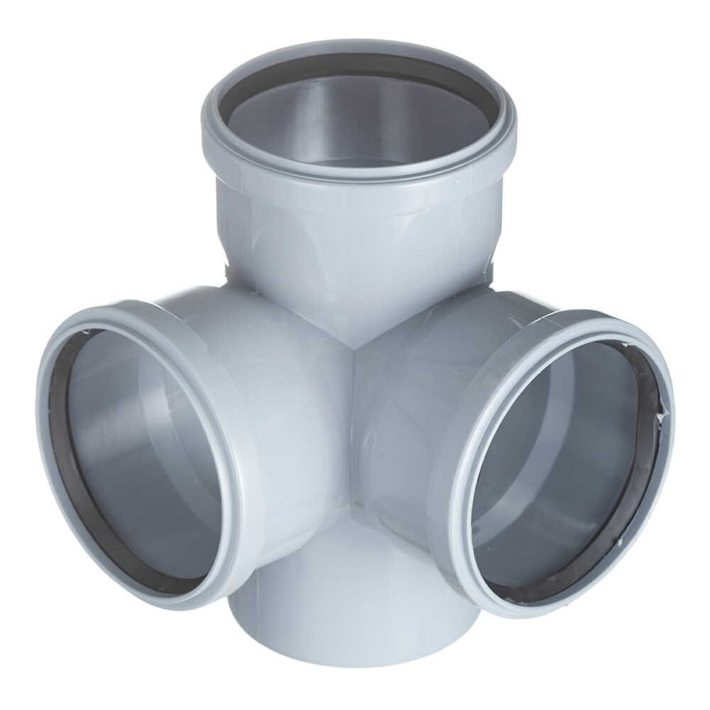 Крестовина Valfex d110х110х110 мм 87° пластиковая двухплоскостная для внутренней канализации (28110110)