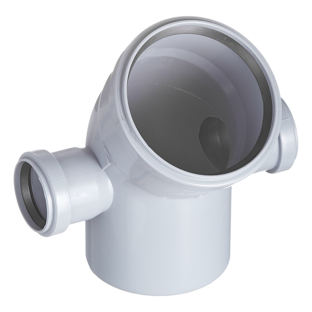 Отвод Valfex d110х50 мм 45° пластиковый с выходом d50 мм универсальный для внутренней канализации (23113150)