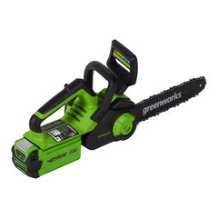 Пила цепная аккумуляторная Greenworks 40V G40CS30IIK2 40 В 12" шаг 3/8" паз 1,1 мм 45 звеньев Li-Ion 2Ач 1 АКБ и ЗУ (2007807UA) - фото 5
