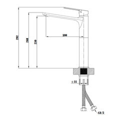 Смеситель для раковины высокий Esko Singapore однорычажный черный (SB 25) - фото 10
