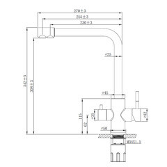 Смеситель для кухни Esko Kitchen сатин с высоким изливом с подключением к фильтру однорычажный (K24) - фото 9