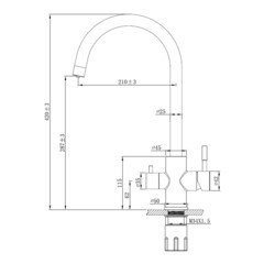 Смеситель для кухни Esko Kitchen черный с высоким изливом с подключением к фильтру однорычажный (K22 B) - фото 9