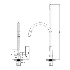 Смеситель для кухни Esko Coral черный/хром с гибким изливом с подключением к фильтру однорычажный (CL 03 B) - фото 9