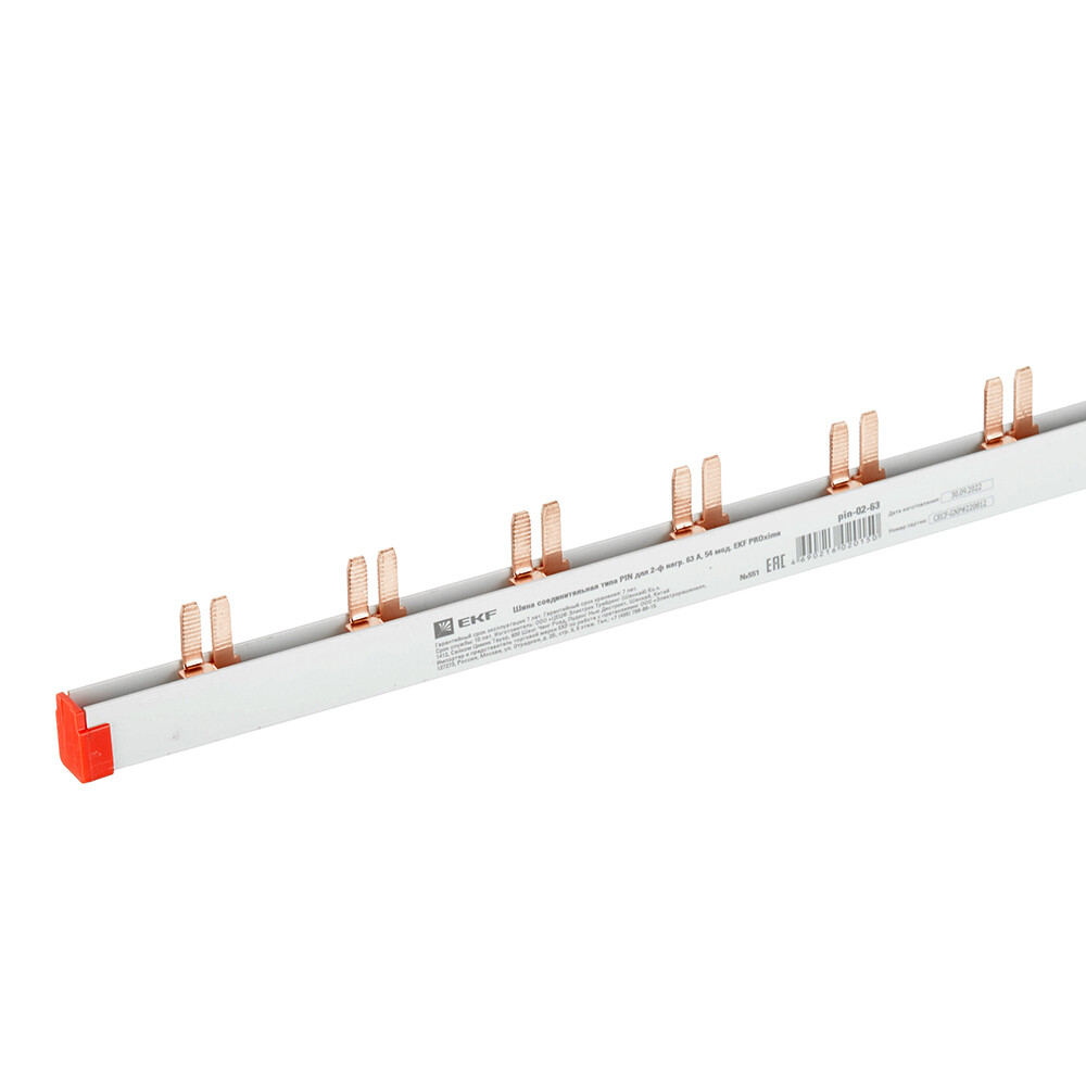 Изображение товара Шина соединительная двухрядная EKF PROxima тип PIN 63 А на 54 модуля 1 м (pin-02-63) Изображение товара Шина соединительная двухрядная EKF PROxima тип PIN 63 А на 54 модуля 1 м (pin-02-63)