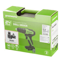 Дрель-шуруповерт аккумуляторная бесщеточная Greenworks GD24AGK2 24 В 2 Ач Li-Ion 1 АКБ и ЗУ (3704007UA) - фото 3