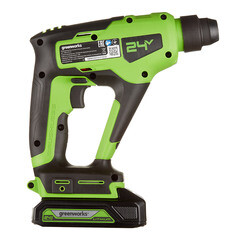 Перфоратор аккумуляторный Greenworks GD24SDS1K2 24 В 1,2 Дж 1х2Ач Li-Ion SDS-plus с АКБ и ЗУ (3803107UA) - фото 8
